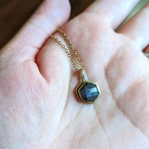 Anna Beck Grey Sapphire Hexagon Reversible Short Necklace